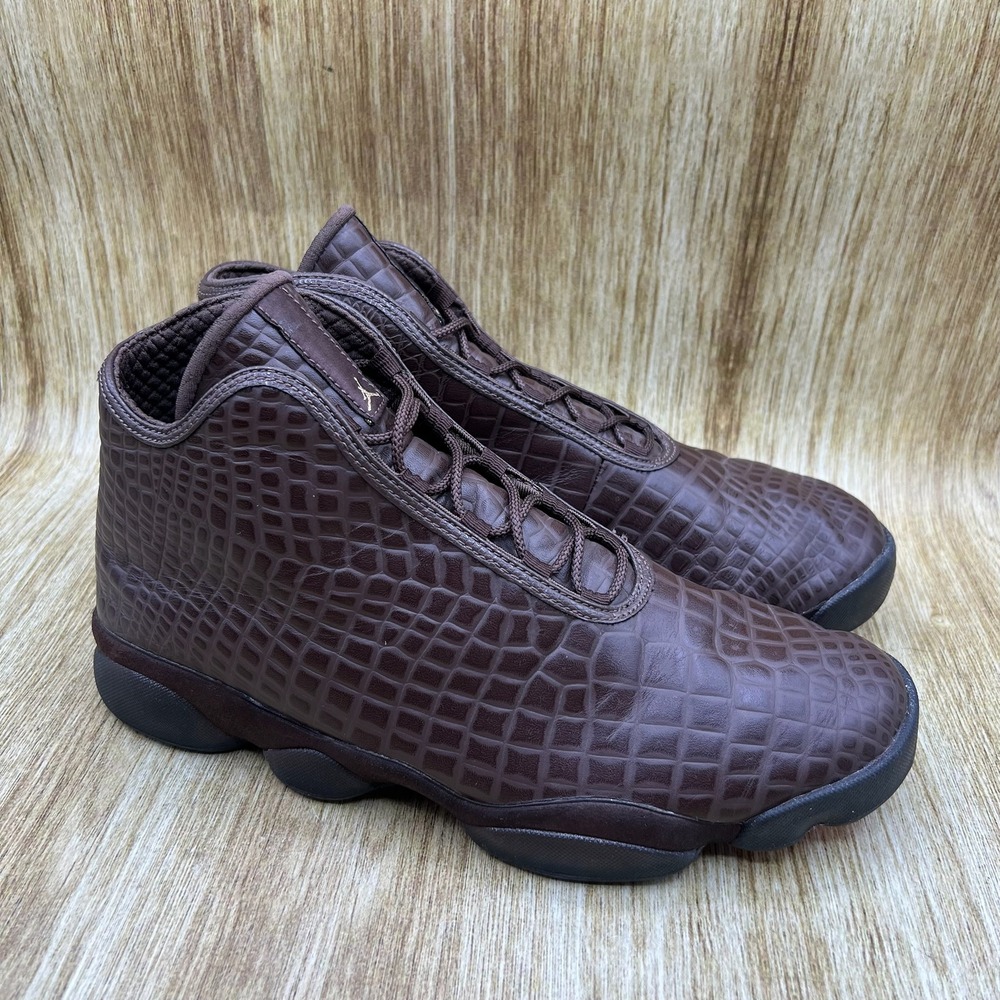 Nike Air Jordan Horizon Premium Croc Men's Size 11.5 Brown‎ Sneakers 822333-205